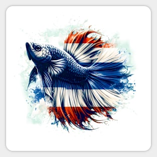 Betta Plakat Thailand Flag Siamese Fighting Fish Aquarium Sticker